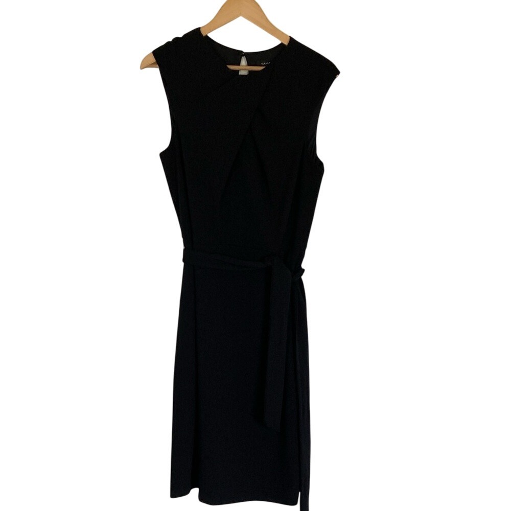 Tahari ASL Womens Elegant Black Sleeveless Dress Size 12 Career Professional LBD